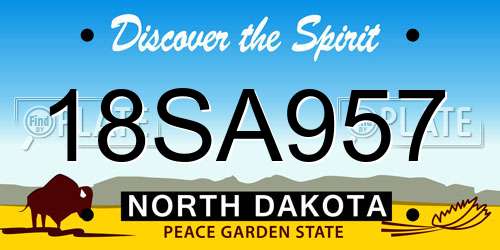 18SA957 North Dakota License Plate