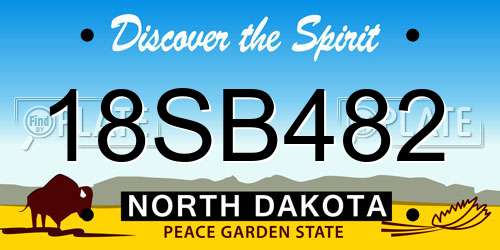 18SB482 North Dakota License Plate