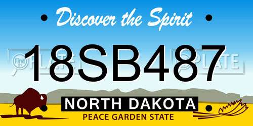 18SB487 North Dakota License Plate