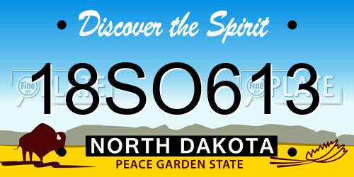 18SO613 North Dakota License Plate