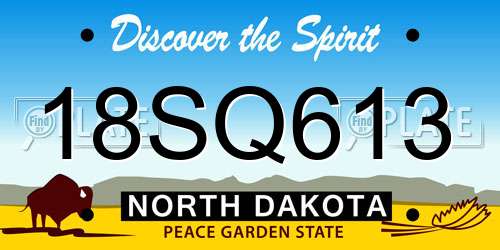 18SQ613 North Dakota License Plate