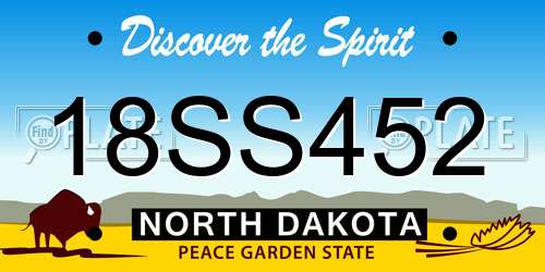 18SS452 North Dakota License Plate