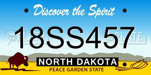 18SS457 North Dakota License Plate
