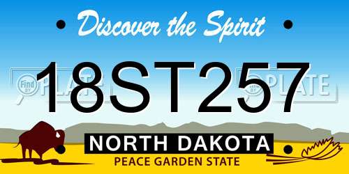 18ST257 North Dakota License Plate