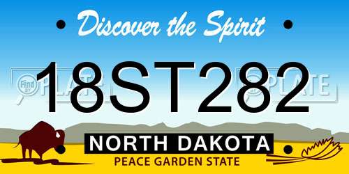 18ST282 North Dakota License Plate