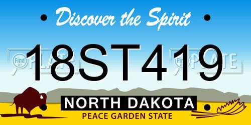 18ST419 North Dakota License Plate
