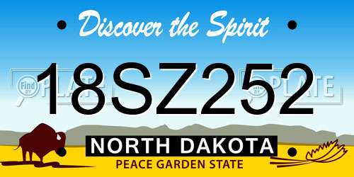 18SZ252 North Dakota License Plate