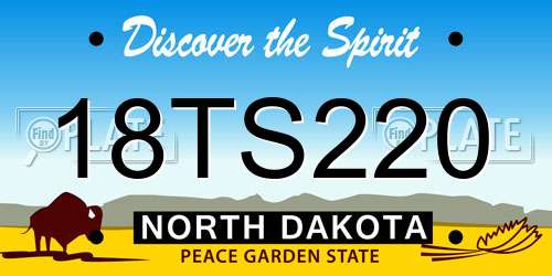 18TS220 North Dakota License Plate