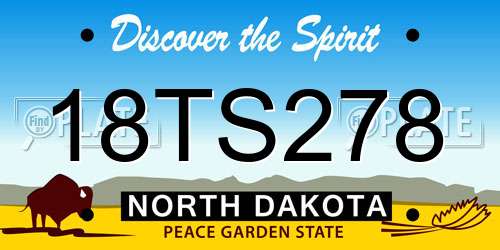 18TS278 North Dakota License Plate