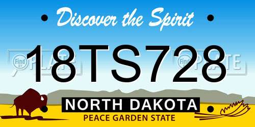 18TS728 North Dakota License Plate