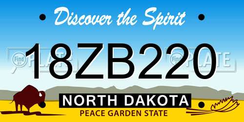 18ZB220 North Dakota License Plate