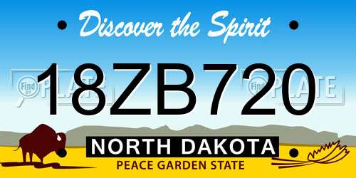 18ZB720 North Dakota License Plate