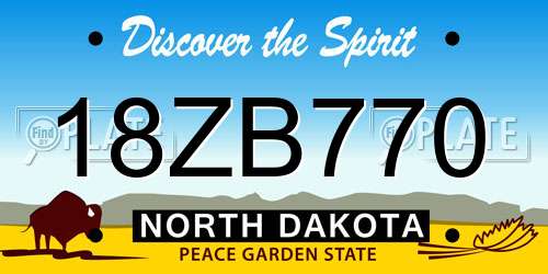 18ZB770 North Dakota License Plate