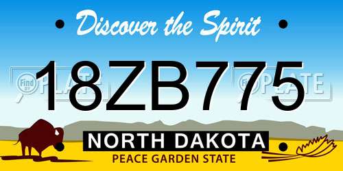 18ZB775 North Dakota License Plate
