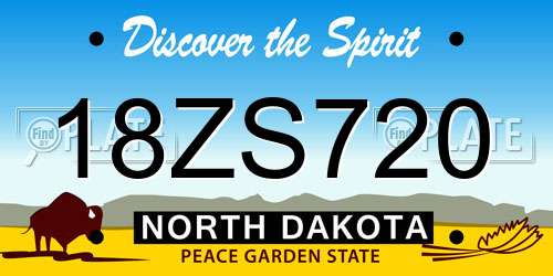 18ZS720 North Dakota License Plate