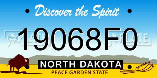 19068F0 North Dakota License Plate