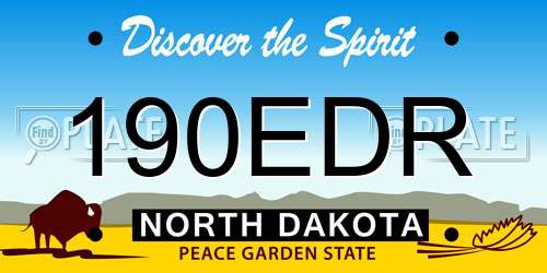 190EDR North Dakota License Plate