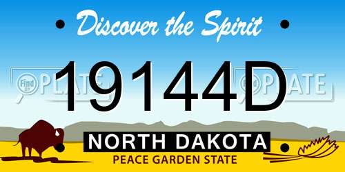 19144D North Dakota License Plate
