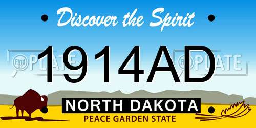 1914AD North Dakota License Plate