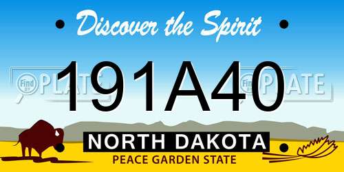 191A40 North Dakota License Plate