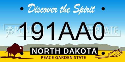 191AA0 North Dakota License Plate