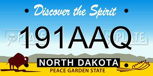 191AAQ North Dakota License Plate