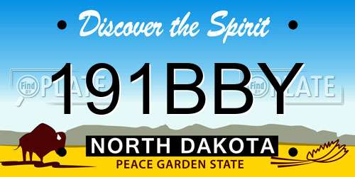 191BBY North Dakota License Plate