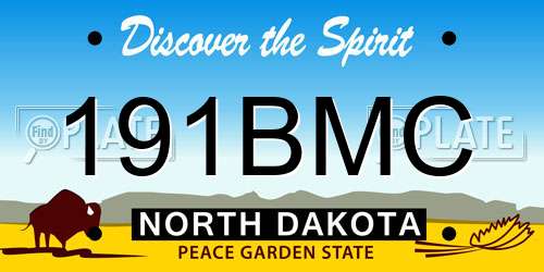 191BMC North Dakota License Plate