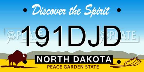 191DJD North Dakota License Plate
