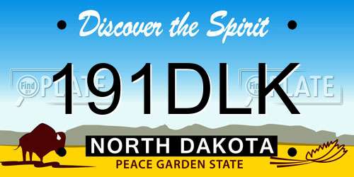 191DLK North Dakota License Plate