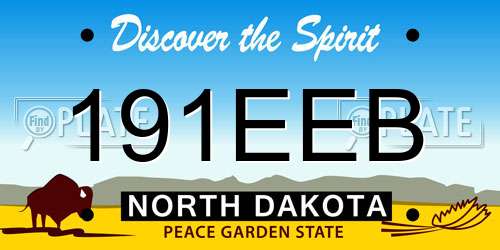 191EEB North Dakota License Plate