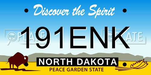 191ENK North Dakota License Plate
