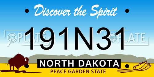 191N31 North Dakota License Plate
