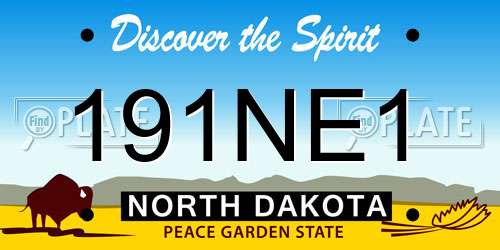 191NE1 North Dakota License Plate