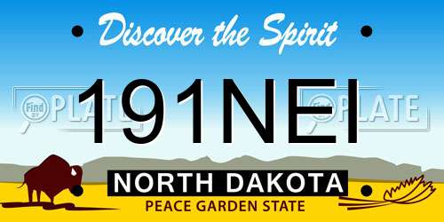 191NEI North Dakota License Plate