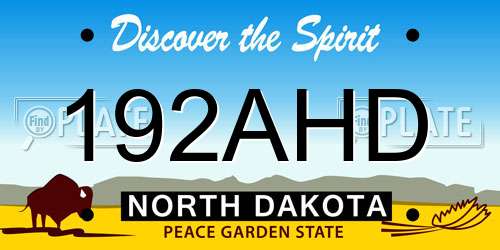 192AHD North Dakota License Plate