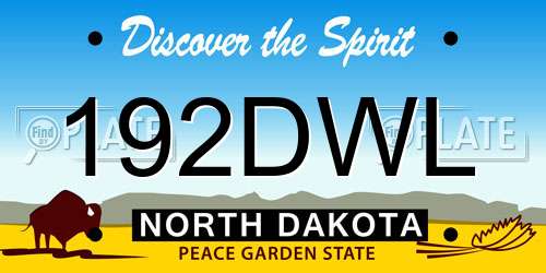 192DWL North Dakota License Plate
