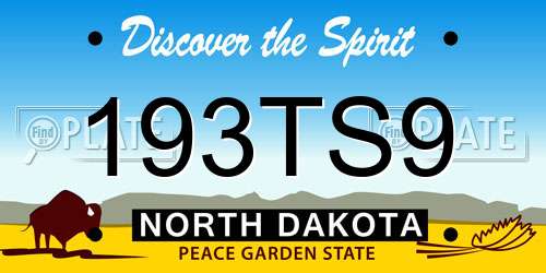 193TS9 North Dakota License Plate