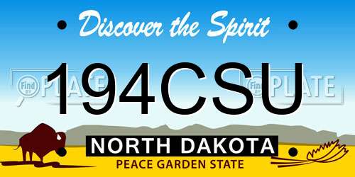 194CSU North Dakota License Plate