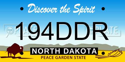 194DDR North Dakota License Plate