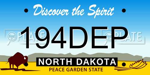 194DEP North Dakota License Plate