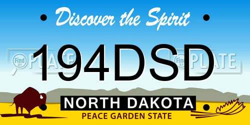 194DSD North Dakota License Plate