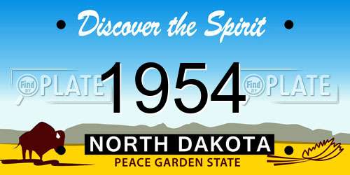 1954 North Dakota License Plate