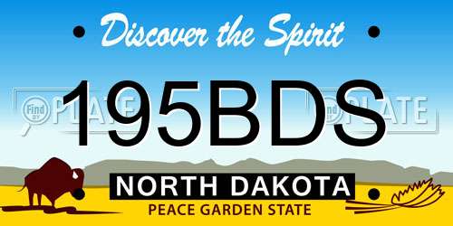 195BDS North Dakota License Plate