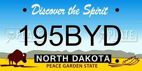 195BYD North Dakota License Plate