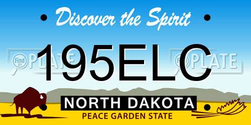 195ELC North Dakota License Plate