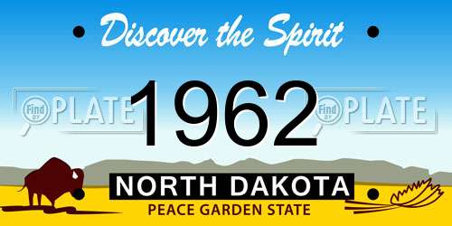 1962 North Dakota License Plate