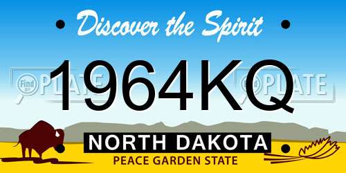 1964KQ North Dakota License Plate