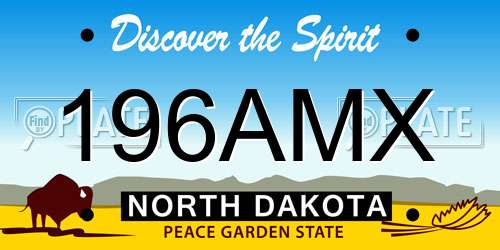 196AMX North Dakota License Plate