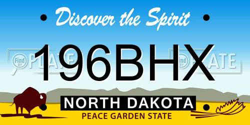 196BHX North Dakota License Plate